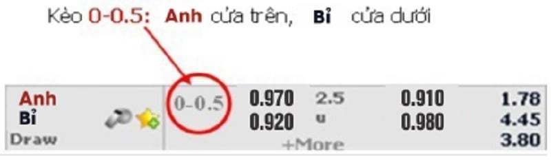 Ví dụ về kèo đồng banh nửa trái