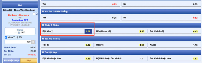 Cách tính tiền kèo châu Á 3 cửa